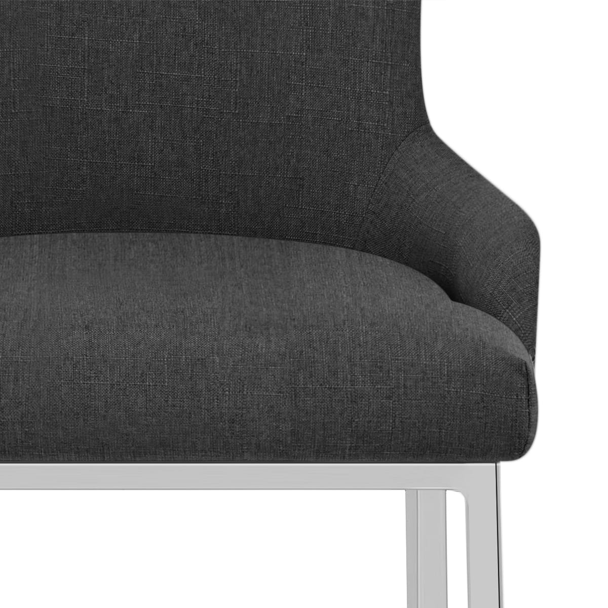 Taburete Tela Cromo - Blush Gris Oscuro