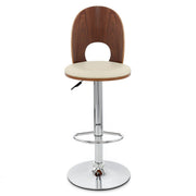 Taburete Madera Cromo - Bolero Crema