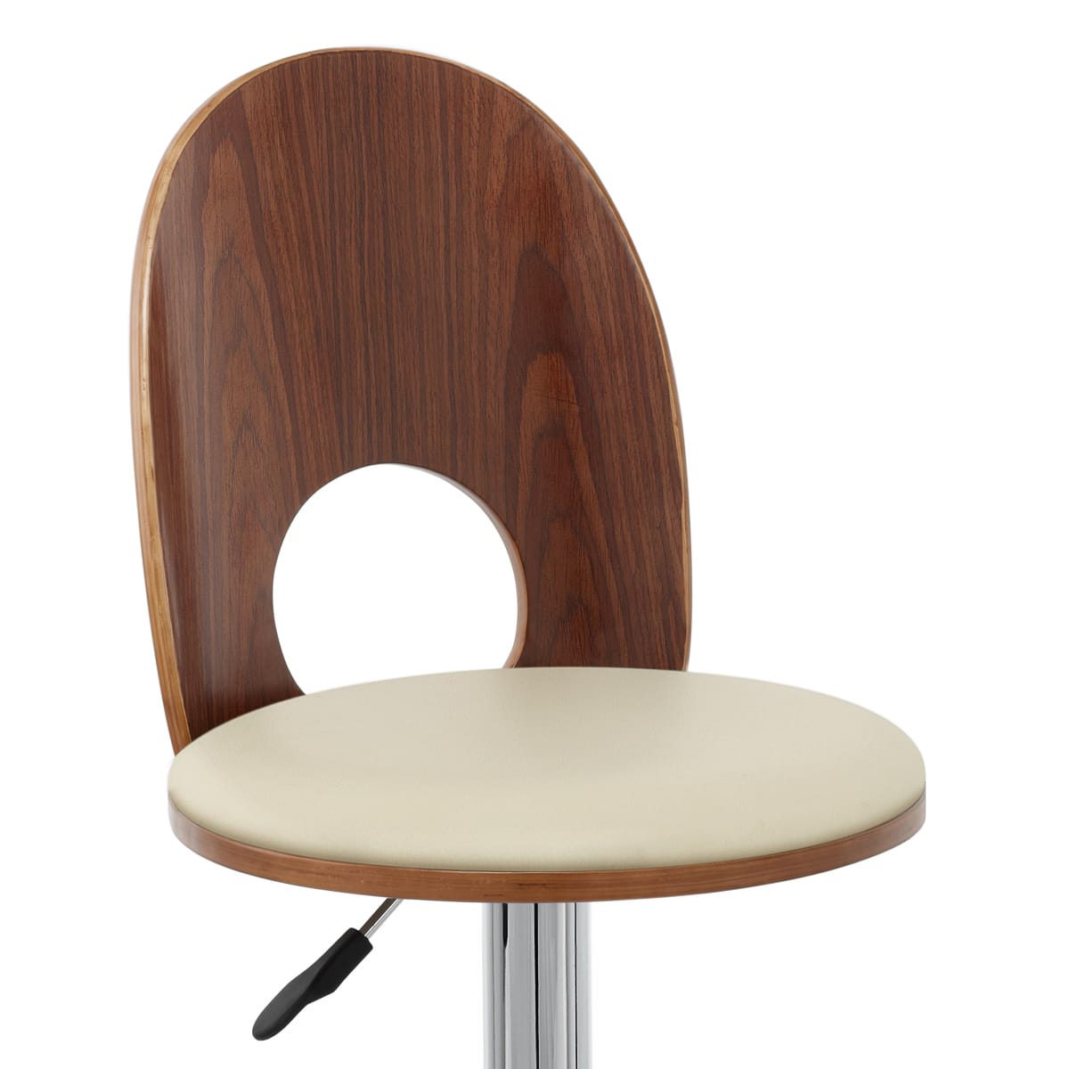 Taburete Madera Cromo - Bolero Crema