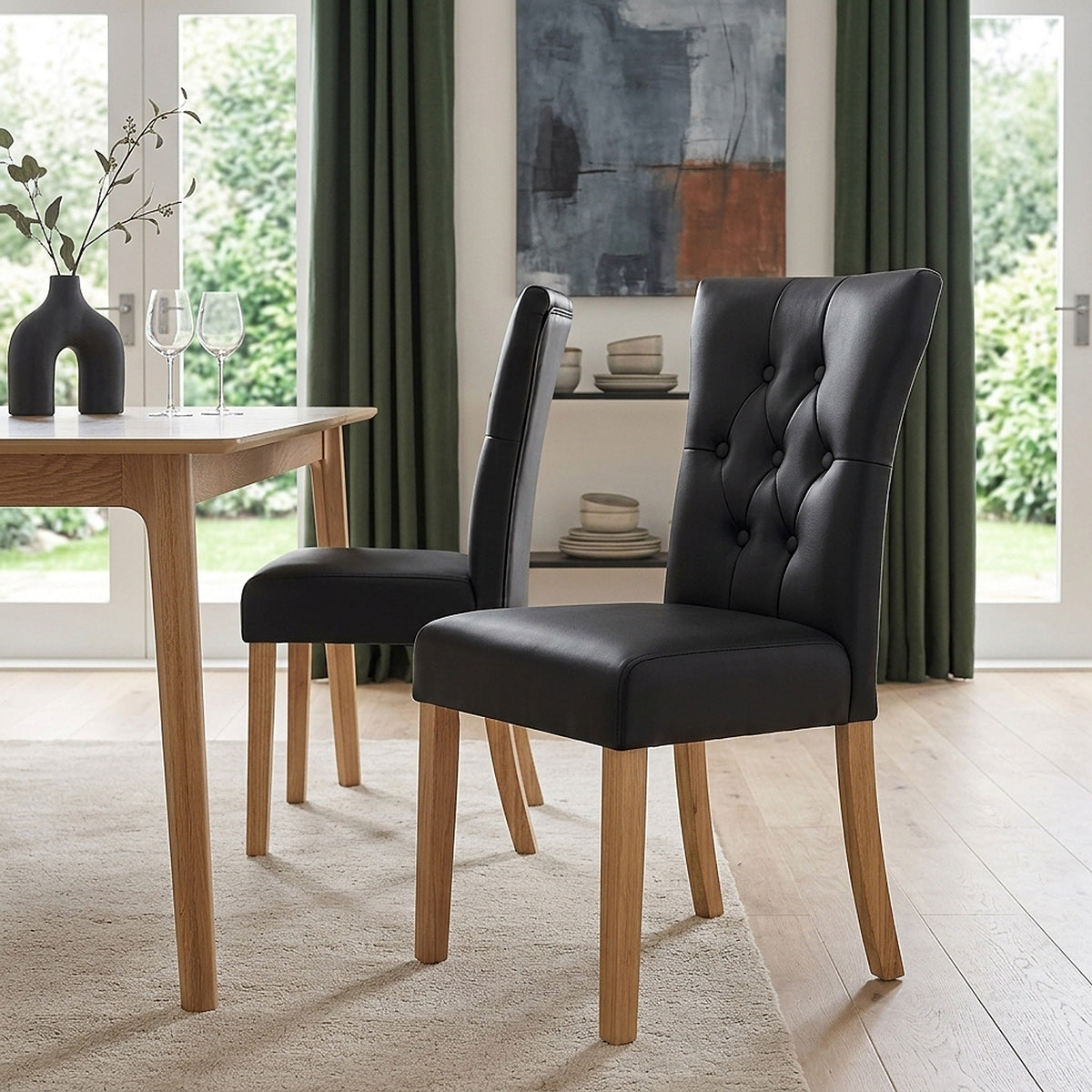 Silla Polipiel Madera - Bradbury Negro