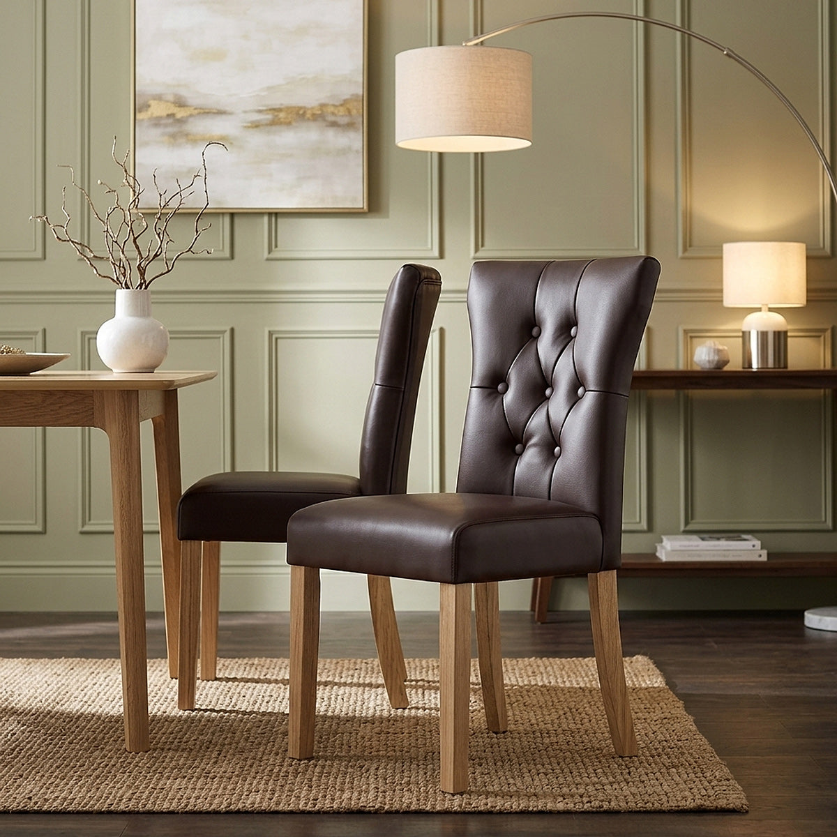 Silla Polipiel Madera - Bradbury Marrón