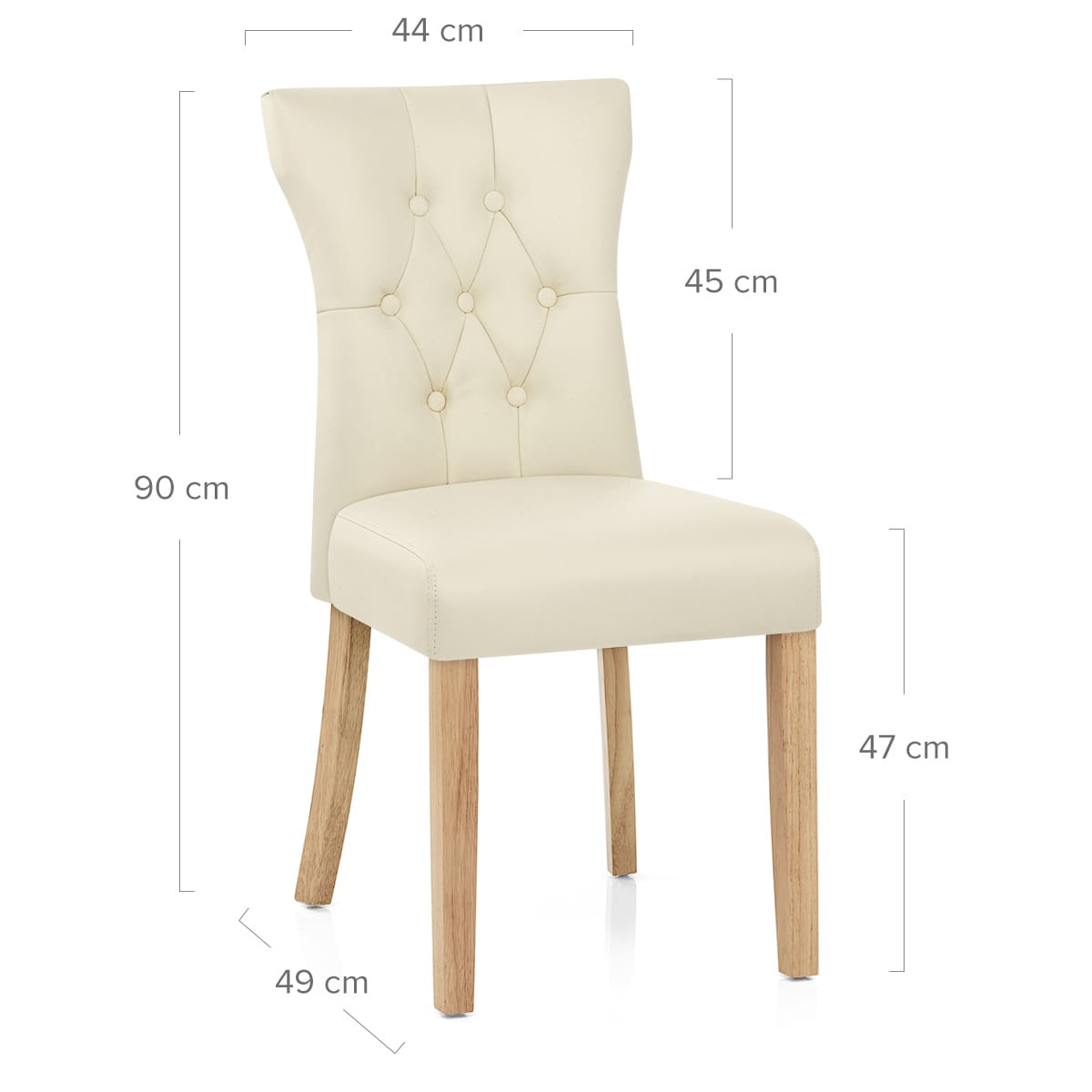 Silla Polipiel Madera - Bradbury Crema