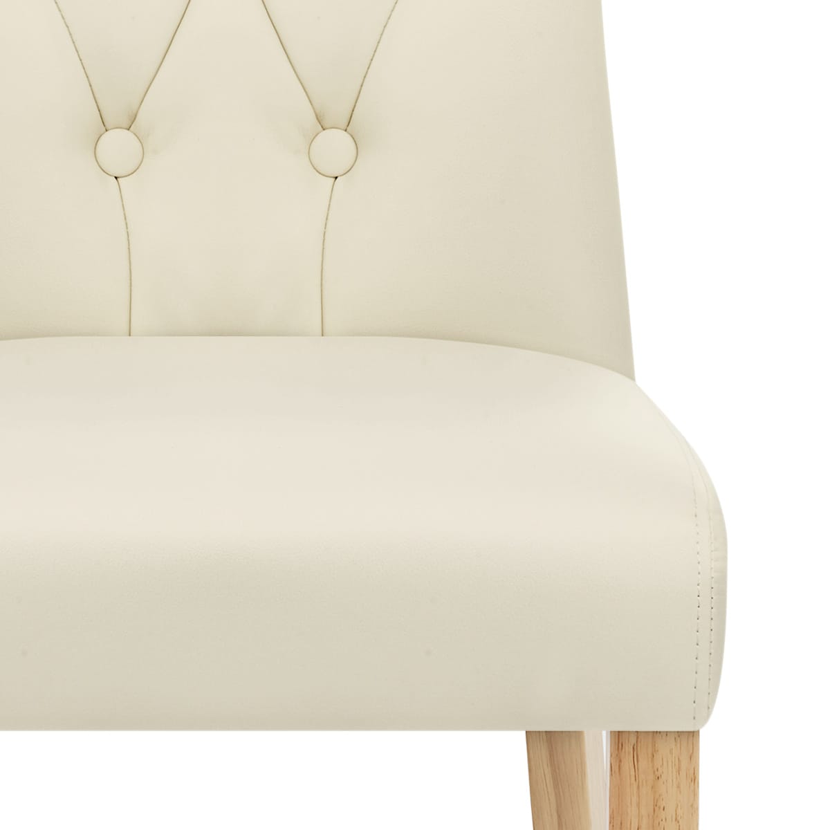 Silla Polipiel Madera - Bradbury Crema