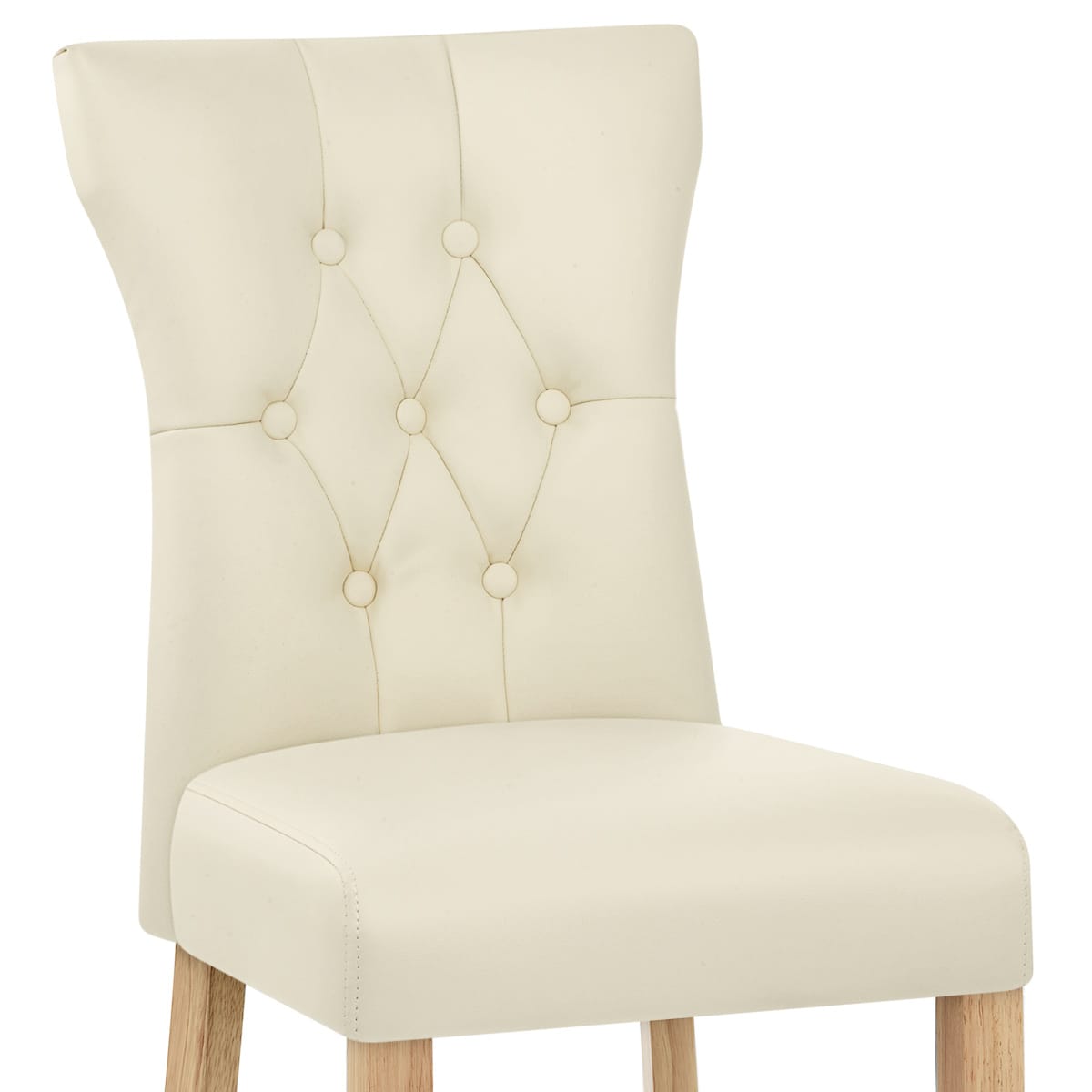 Silla Polipiel Madera - Bradbury Crema