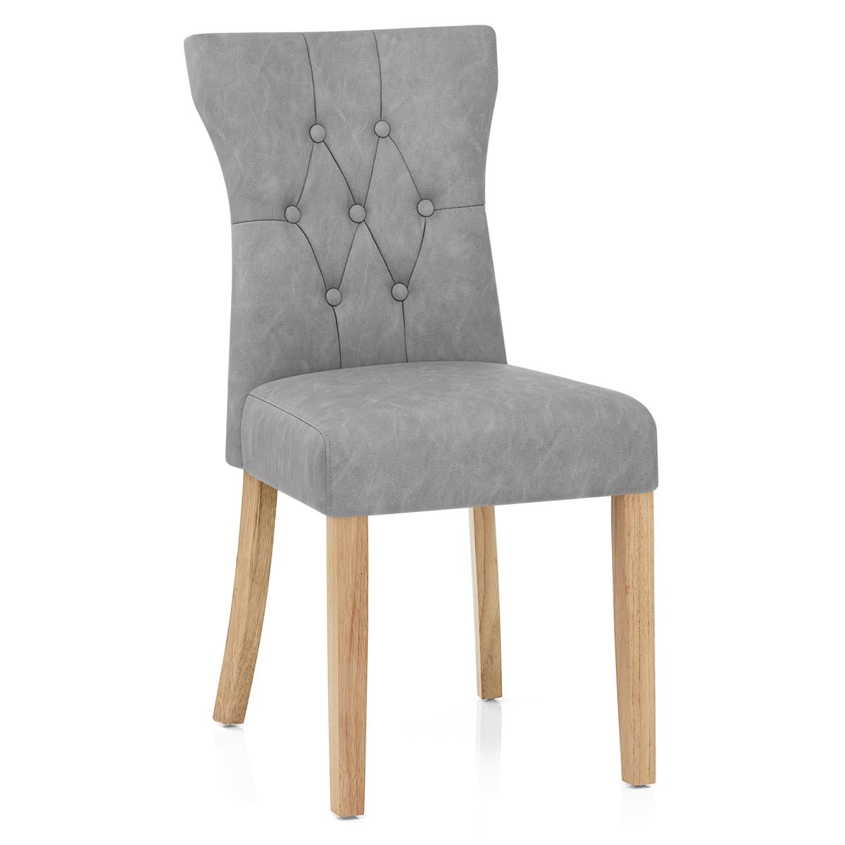 Silla Polipiel Madera - Bradbury Gris