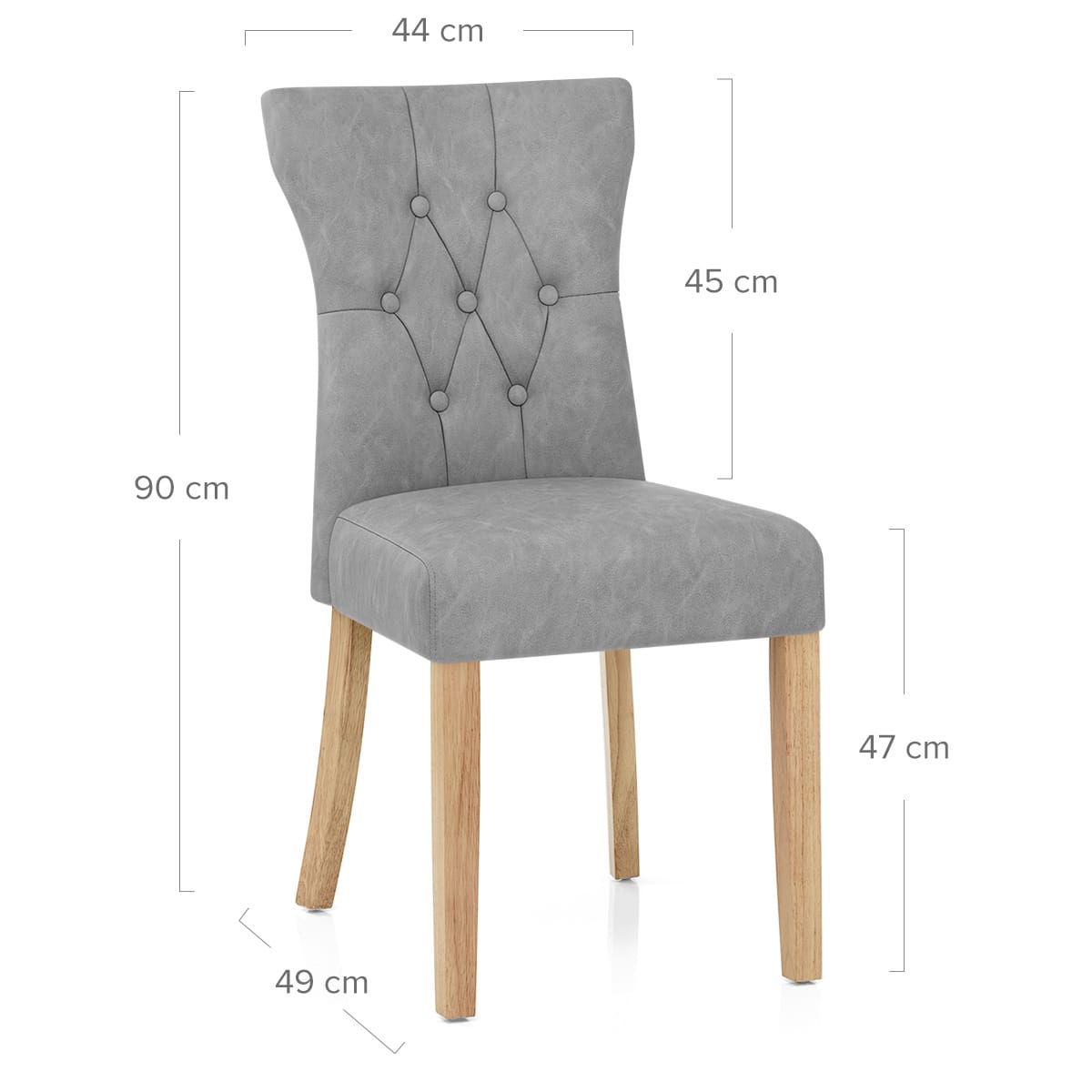Silla Polipiel Madera - Bradbury Gris