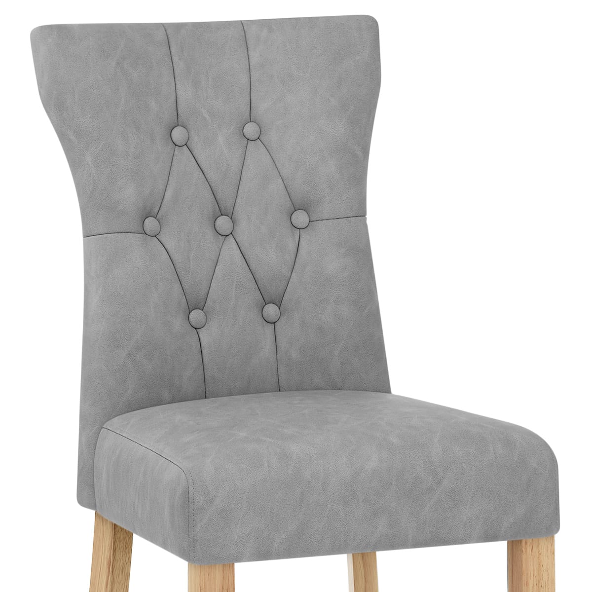 Silla Polipiel Madera - Bradbury Gris