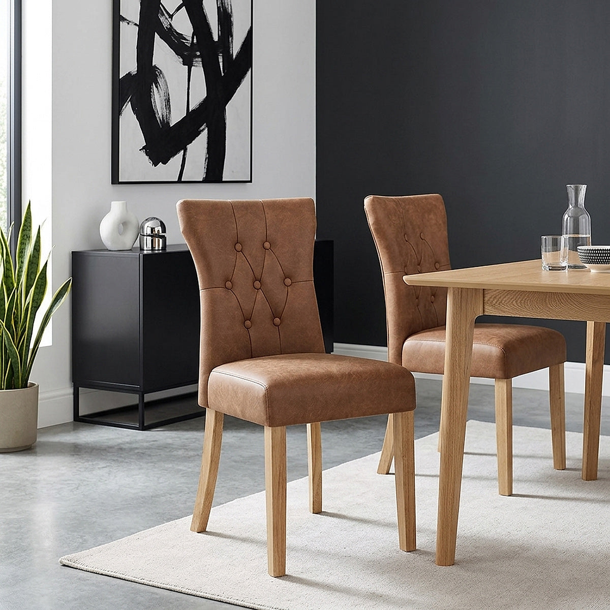 Silla Polipiel Madera - Bradbury Marrón Antiguo