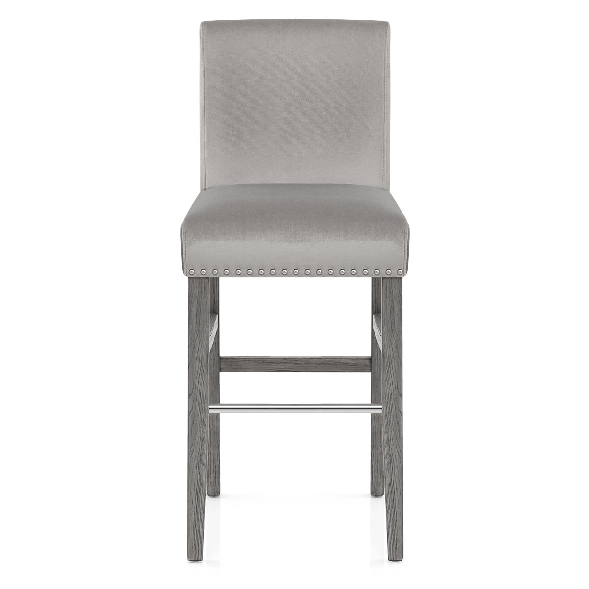 Taburete Madera Terciopelo - Brunswick Gris