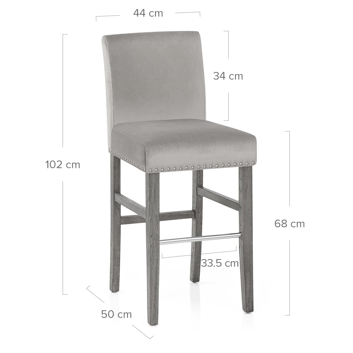 Taburete Madera Terciopelo - Brunswick Gris