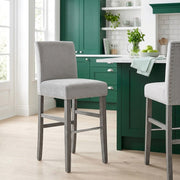 Taburete Madera Terciopelo - Brunswick Gris