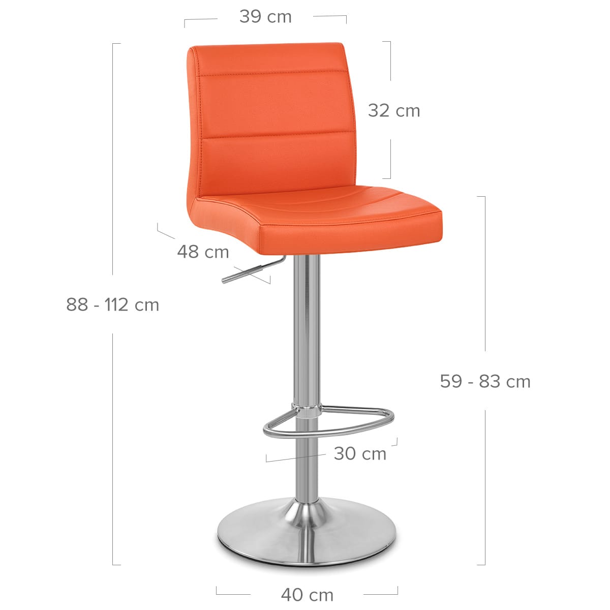 Taburete Cuero sintético Satinado - Desayuno Naranja