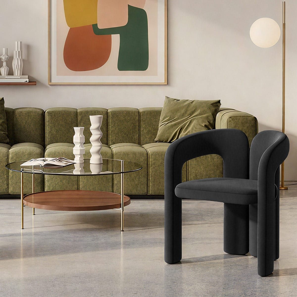 Silla Terciopelo - Bubble Negro
