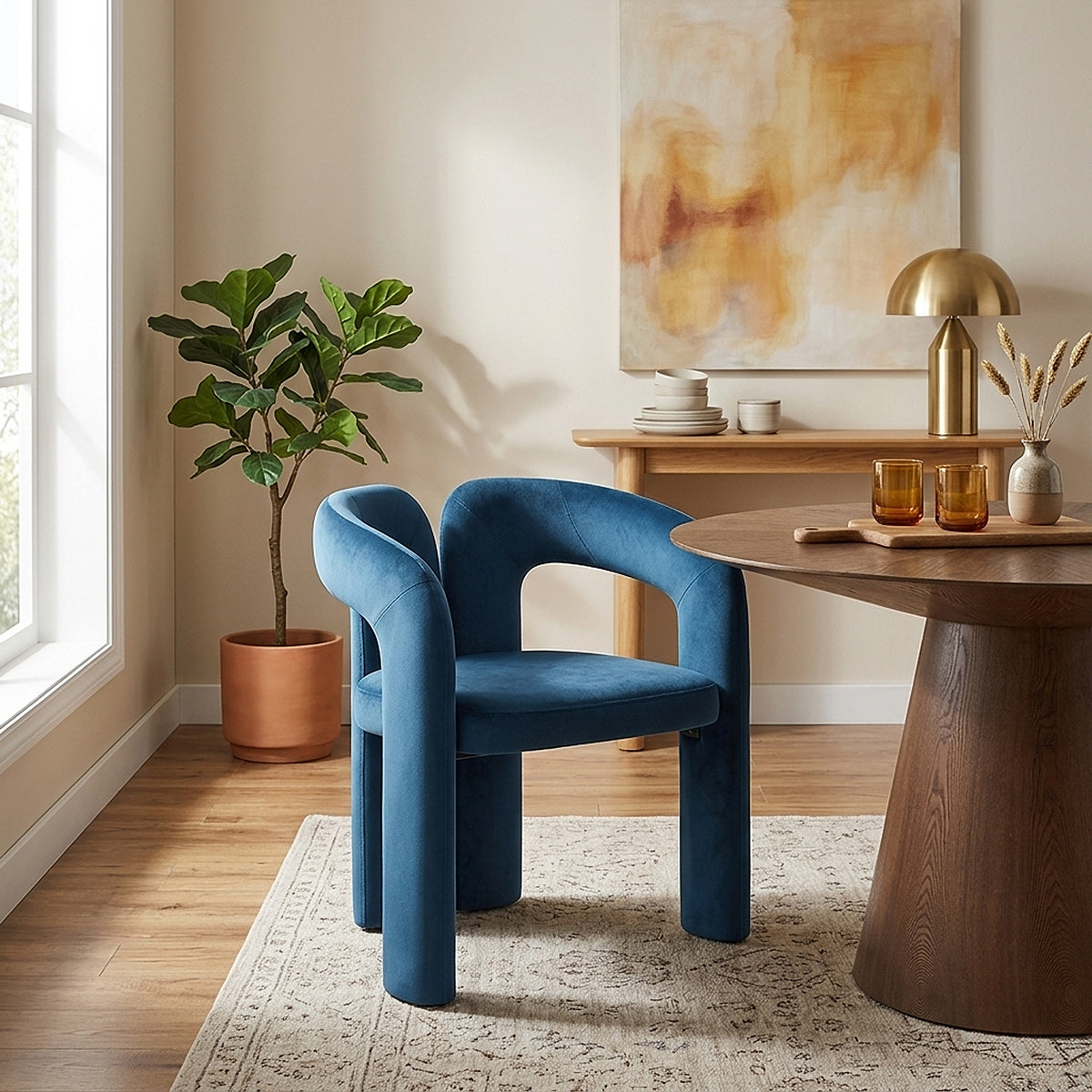 Silla Terciopelo - Bubble Azul