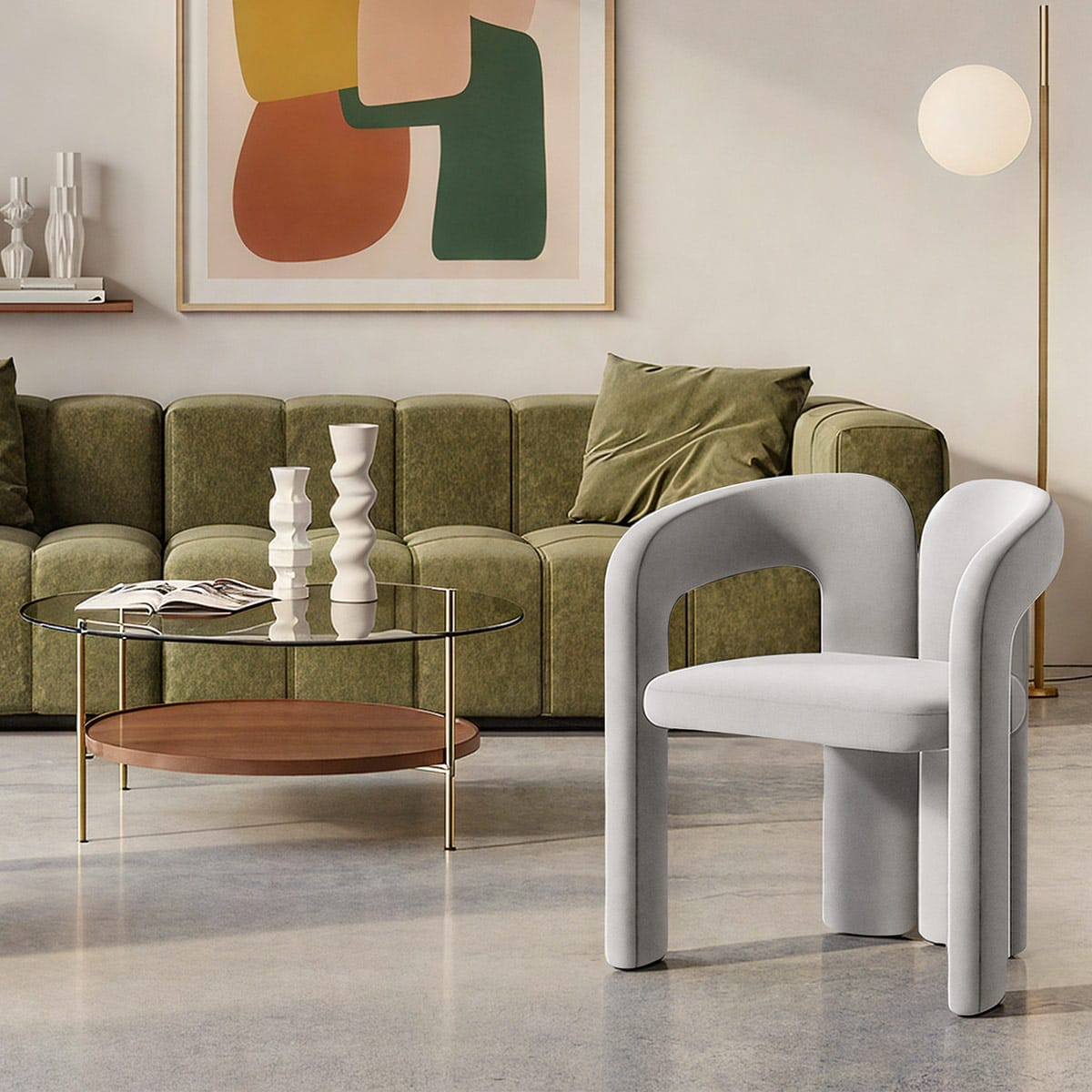 Silla Terciopelo - Bubble Gris
