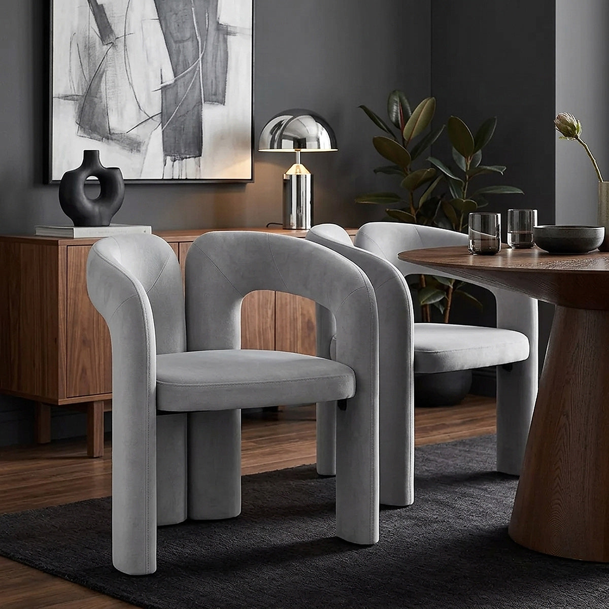 Silla Terciopelo - Bubble Gris