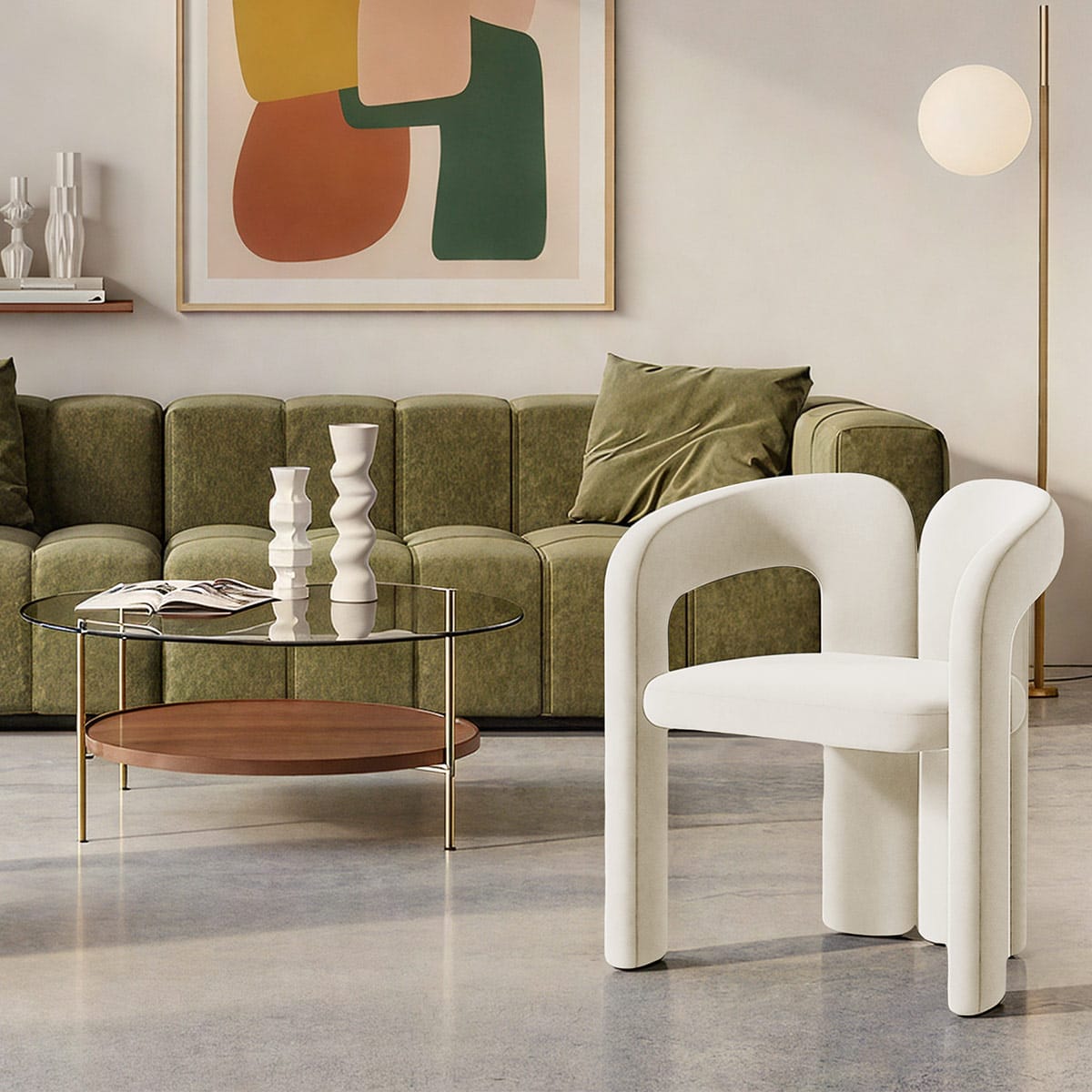 Silla Terciopelo - Bubble Crema