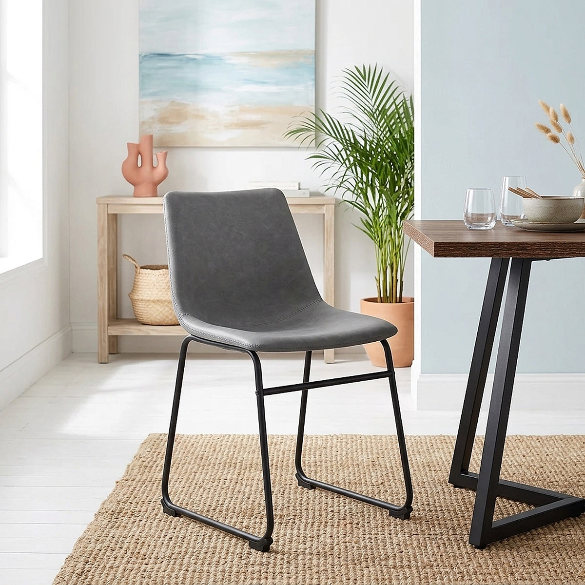 Silla Polipiel Metal - Bucket Gris