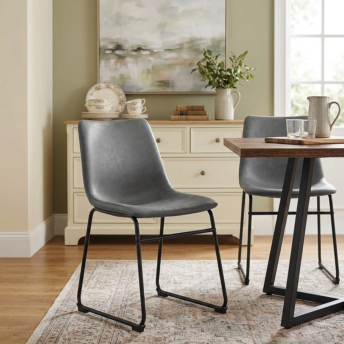 Silla Polipiel Metal - Bucket Gris