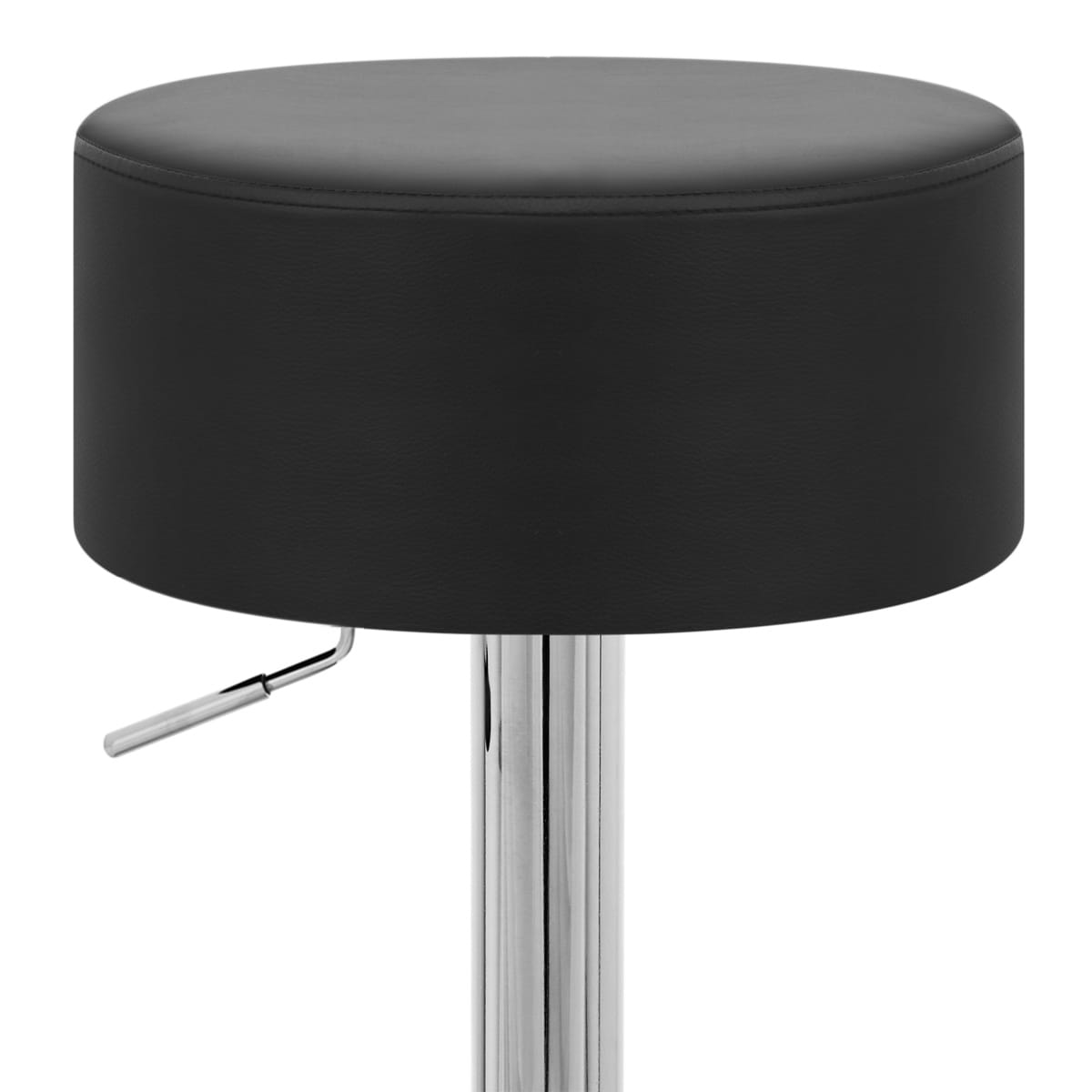 Taburete Bajo Cuero sintético Cromo - Bala Negro