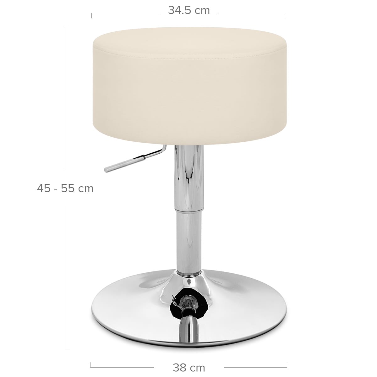 Taburete Bajo Cuero sintético Cromo - Bala Crema