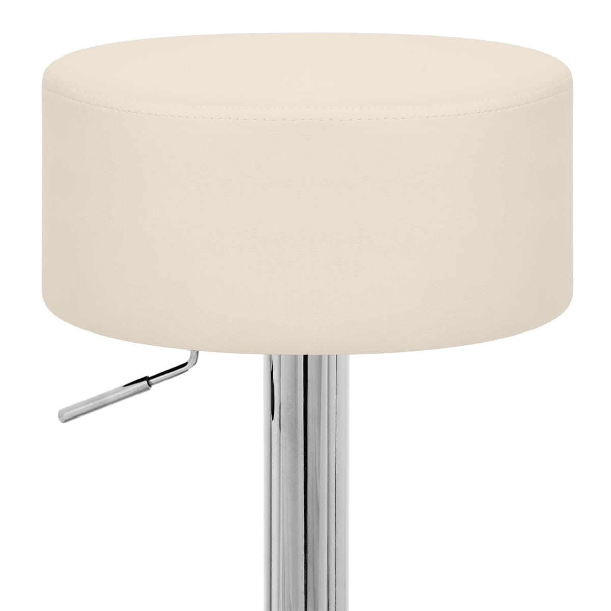 Taburete Bajo Cuero sintético Cromo - Bala Crema