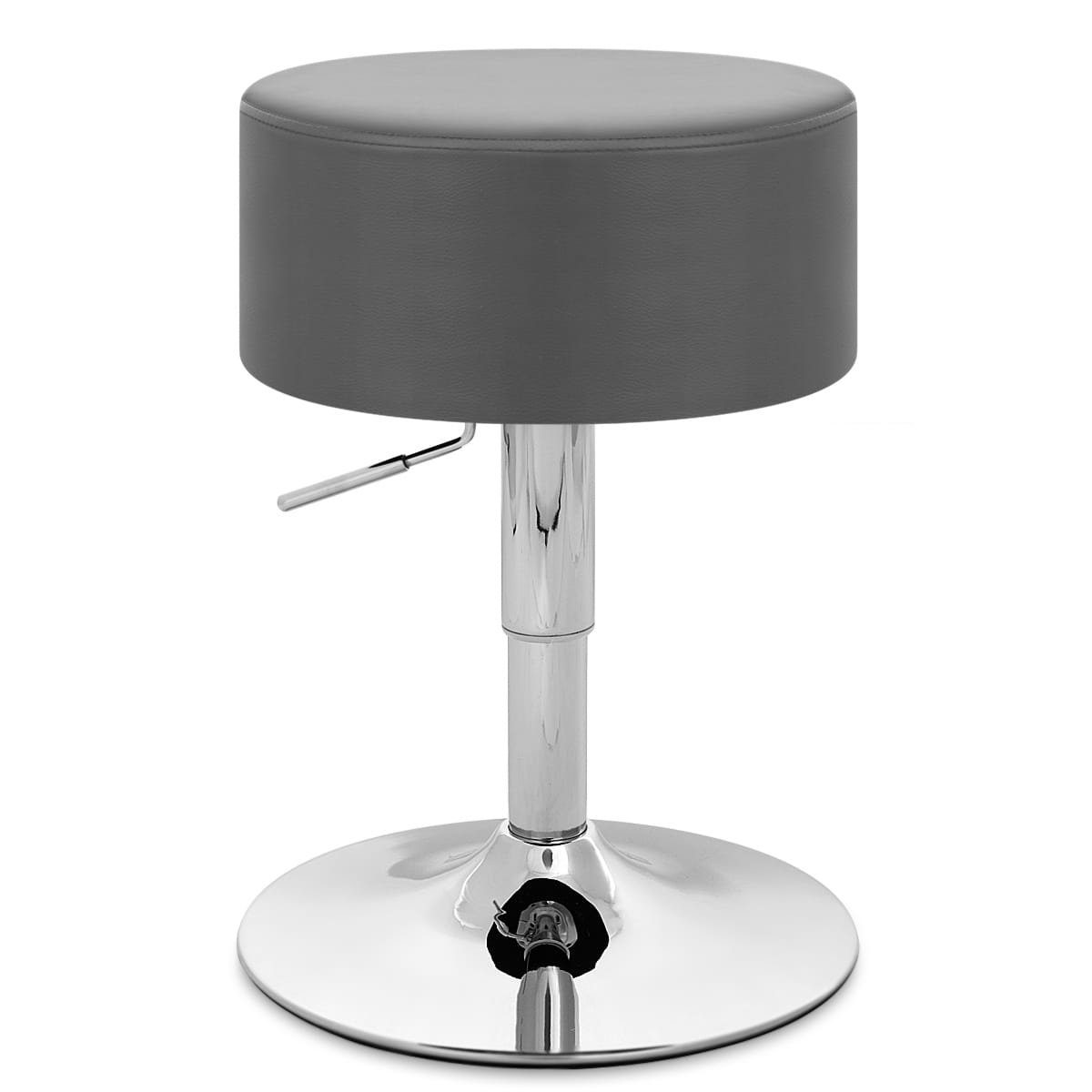 Taburete Bajo Cuero sintético Cromo - Bala Gris