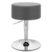 Taburete Bajo Cuero sintético Cromo - Bala Gris