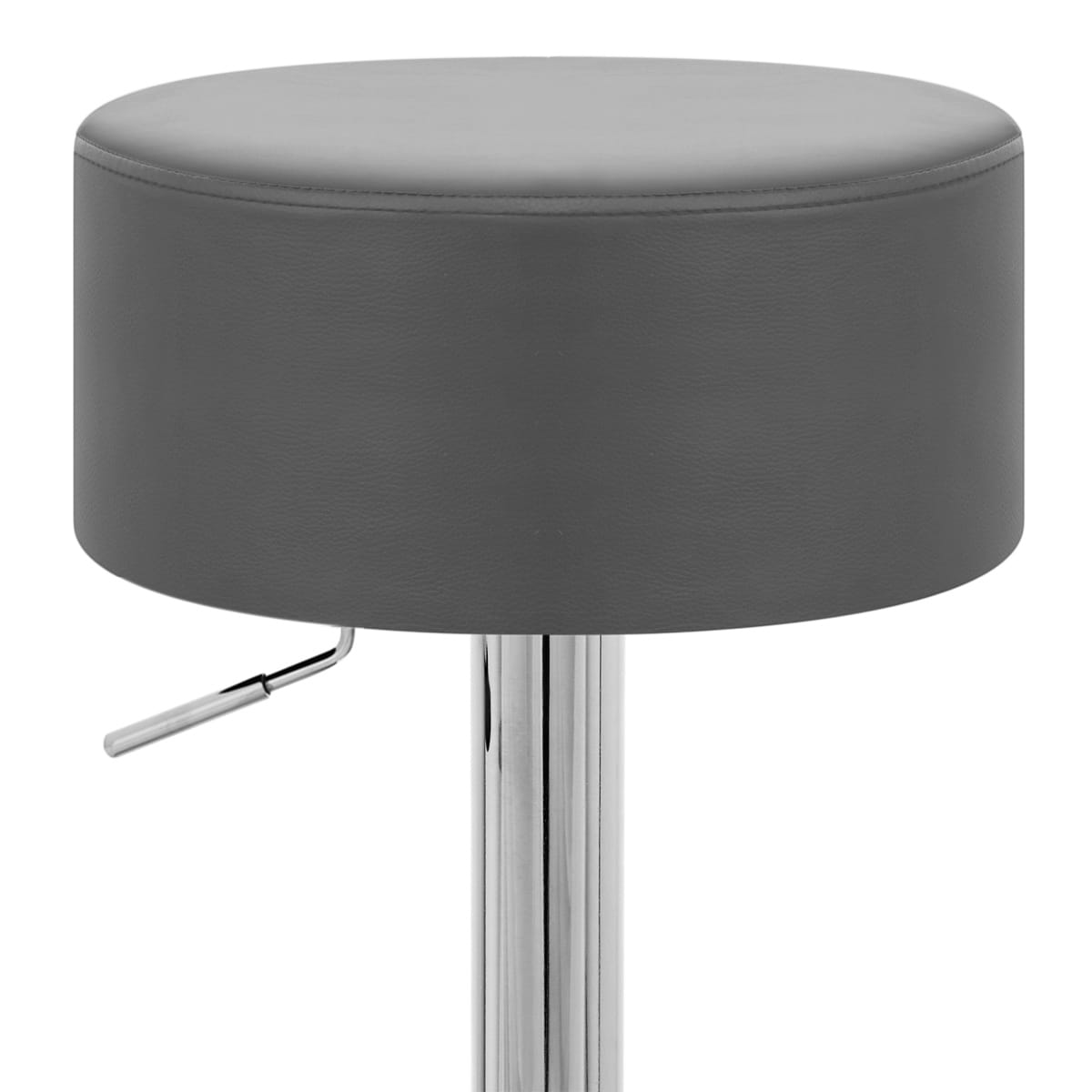 Taburete Bajo Cuero sintético Cromo - Bala Gris