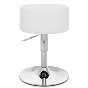 Taburete Bajo Cuero sintético Cromo - Bala Blanco