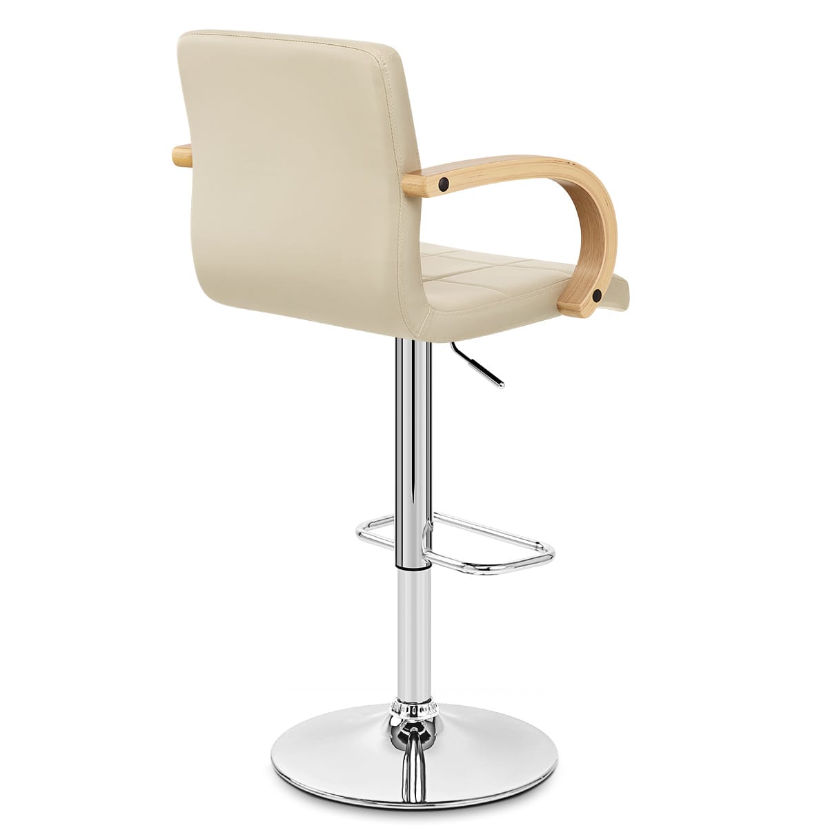 Taburete Polipiel Cromo - Burton Crema