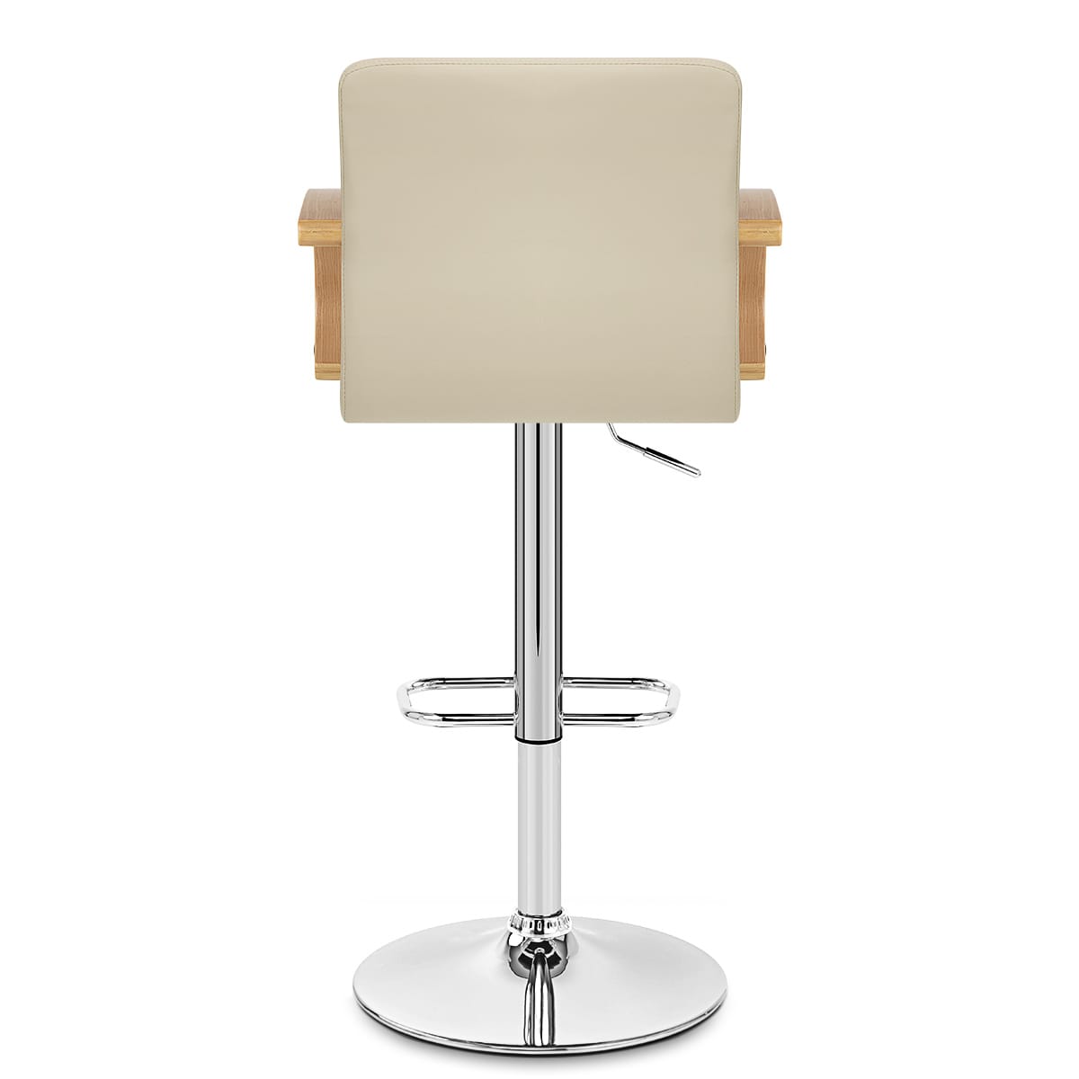 Taburete Polipiel Cromo - Burton Crema