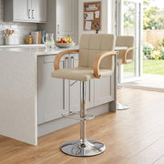 Taburete Polipiel Cromo - Burton Crema