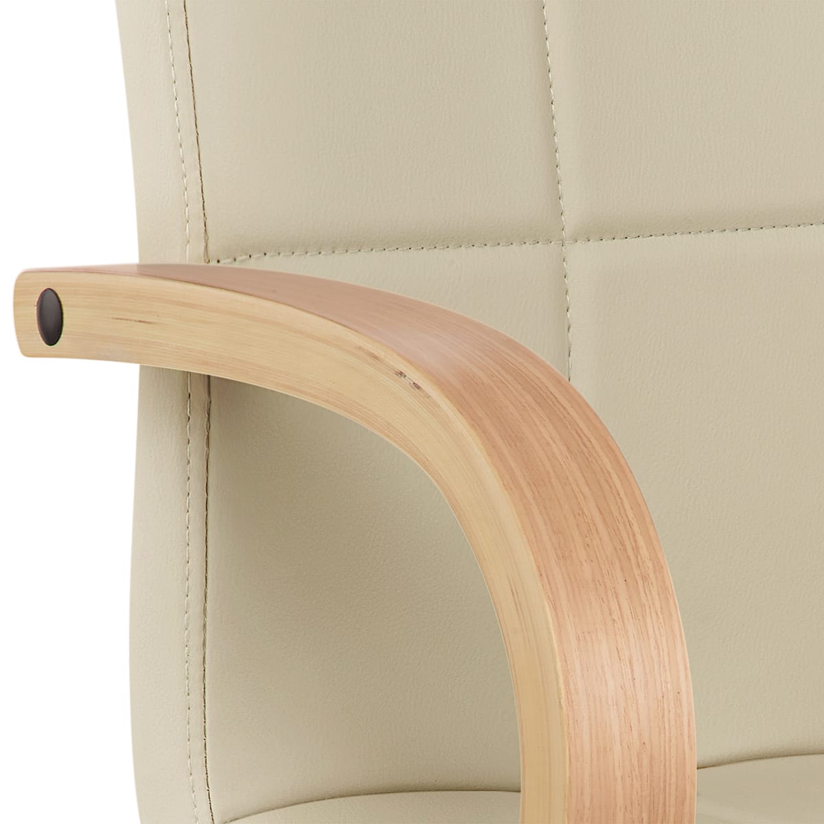 Taburete Polipiel Cromo - Burton Crema