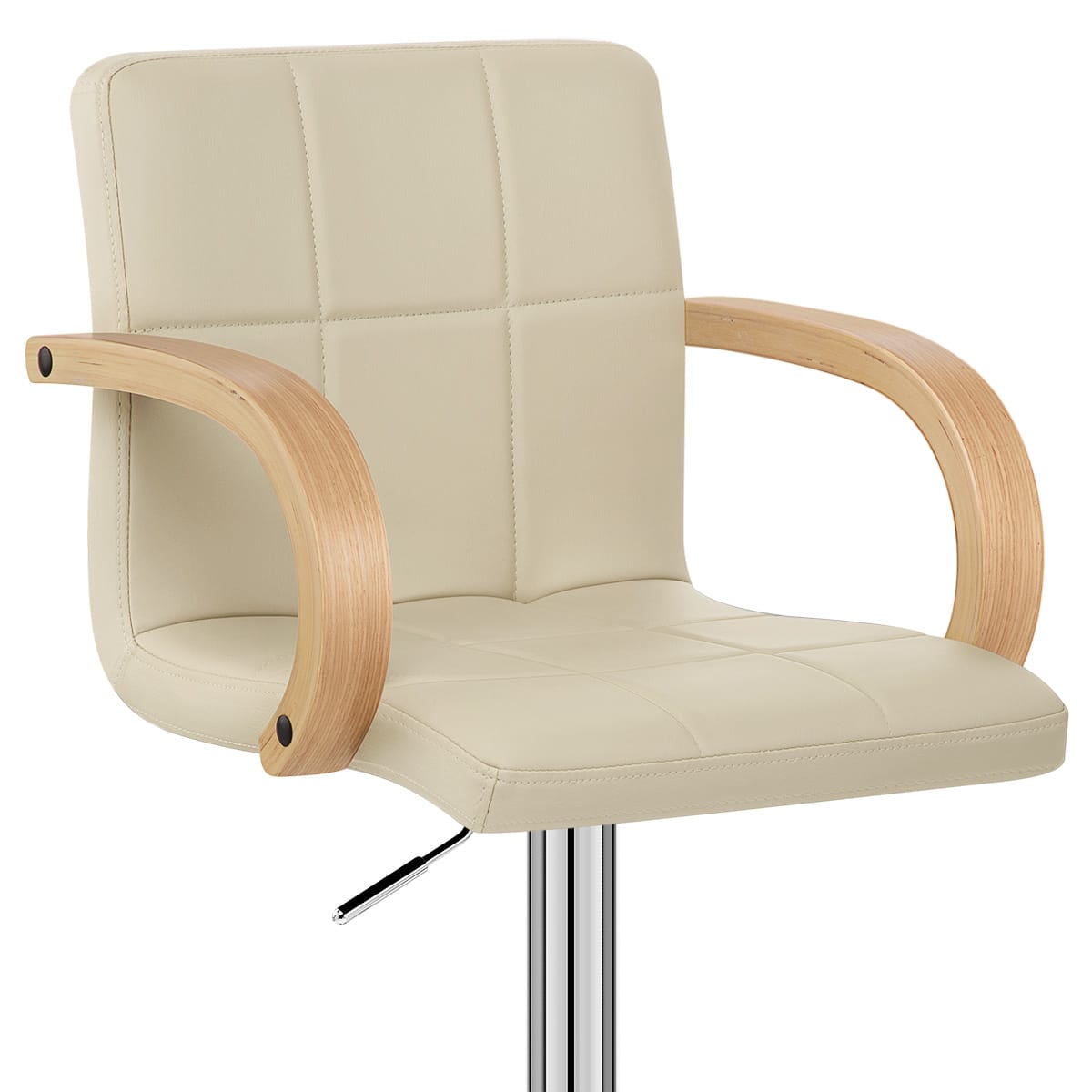Taburete Polipiel Cromo - Burton Crema