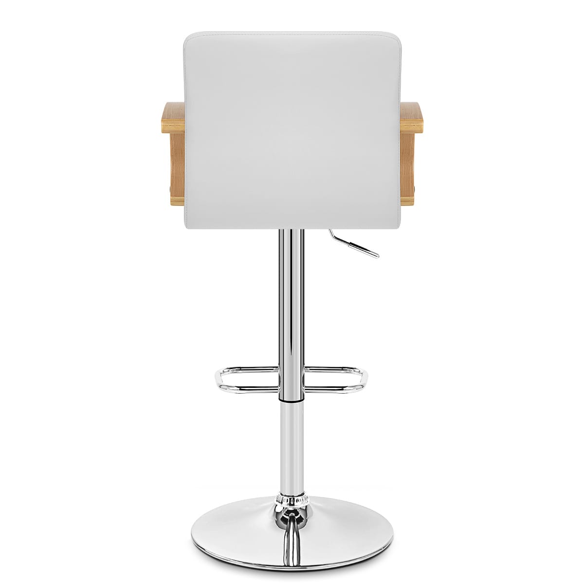 Taburete Polipiel Cromo - Burton Blanco