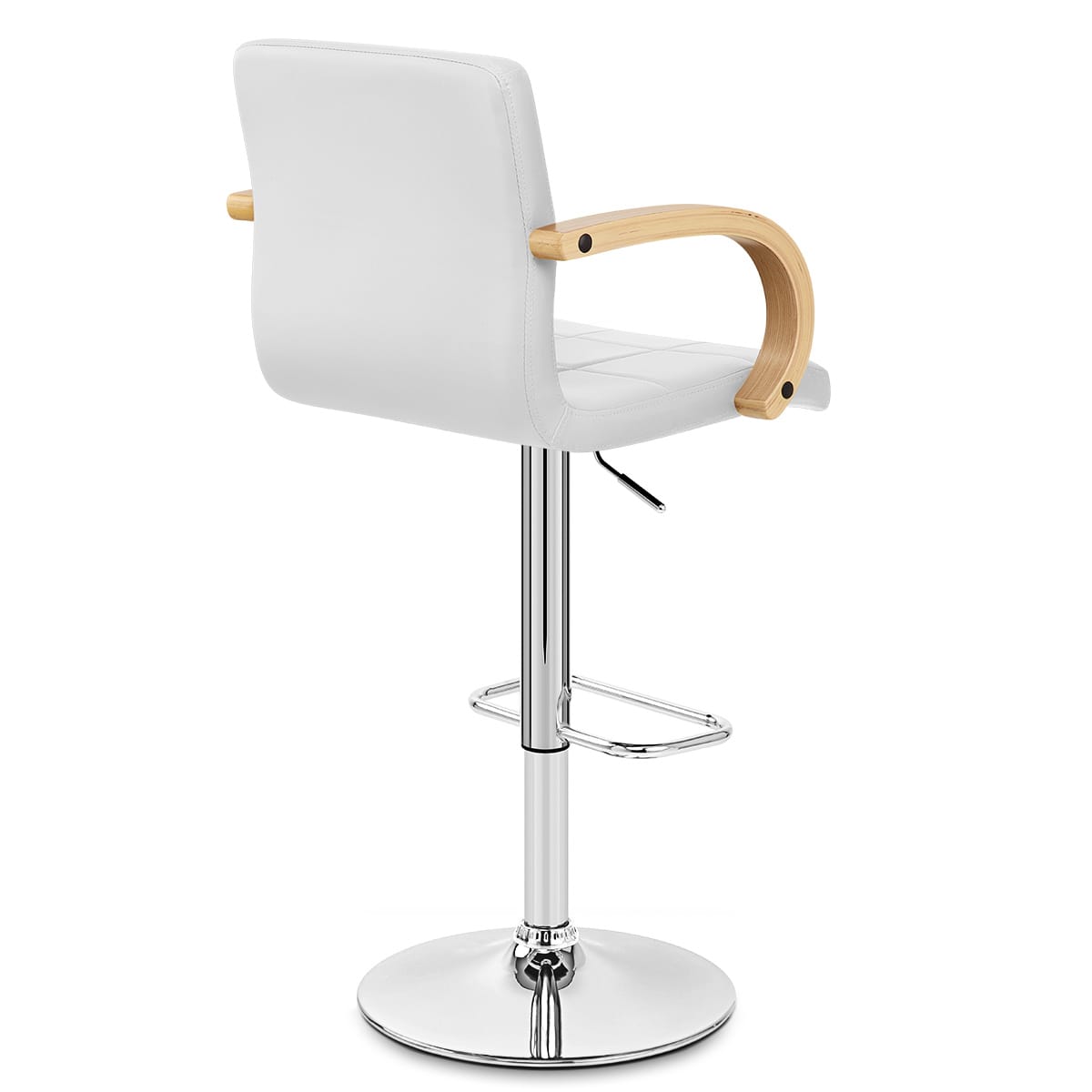 Taburete Polipiel Cromo - Burton Blanco