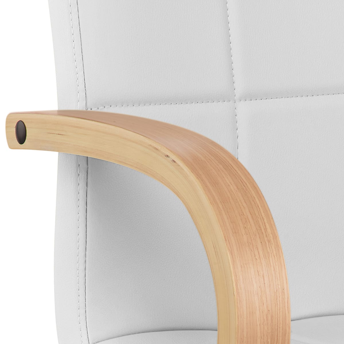 Taburete Polipiel Cromo - Burton Blanco