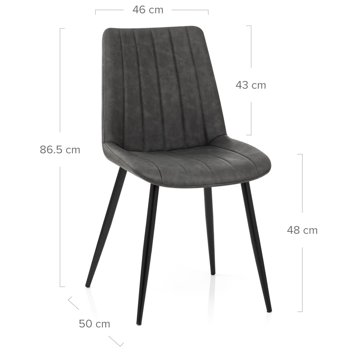 Silla Cuero Sintético Anticado - Camino Gris