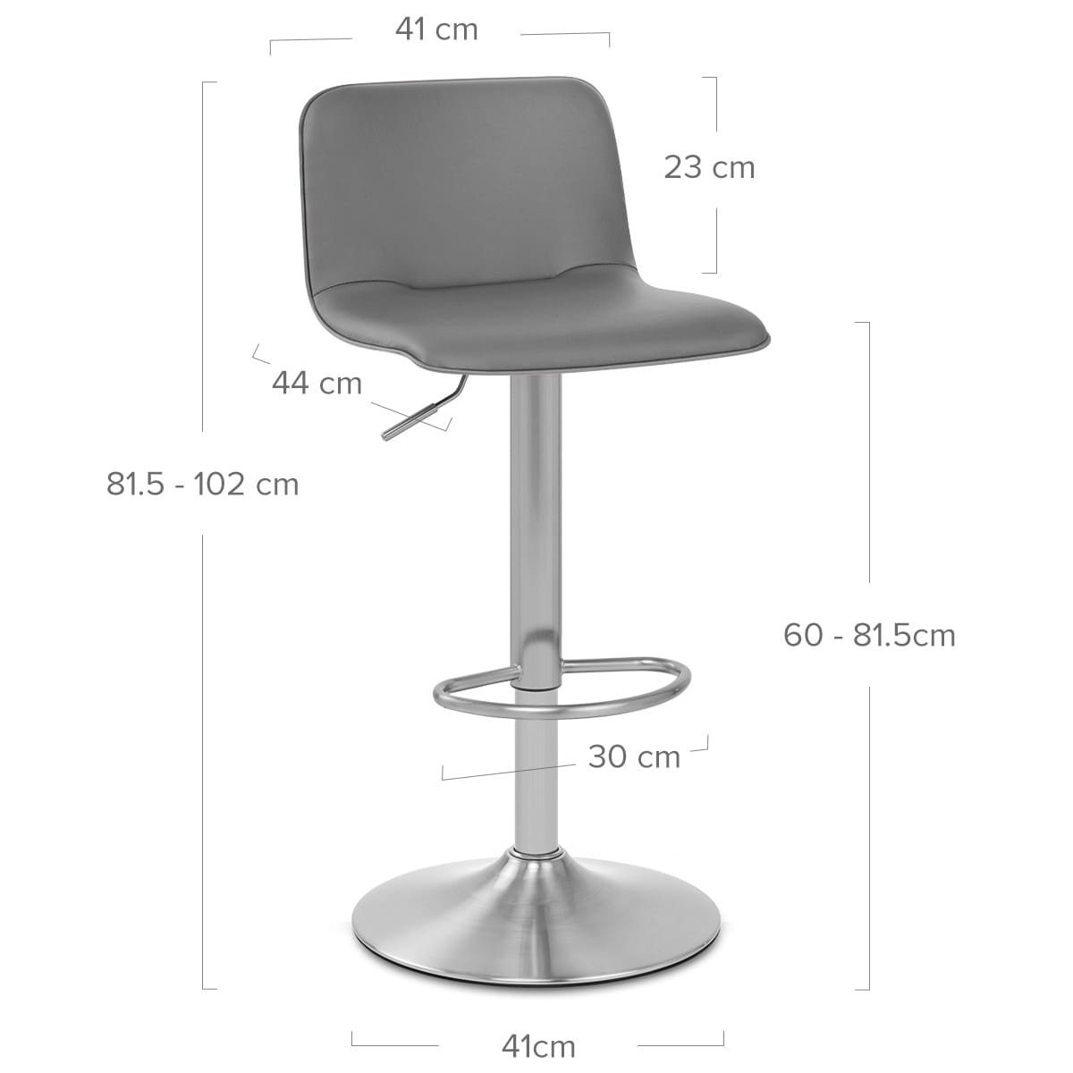 Taburete Polipiel Satinado - Cape Gris