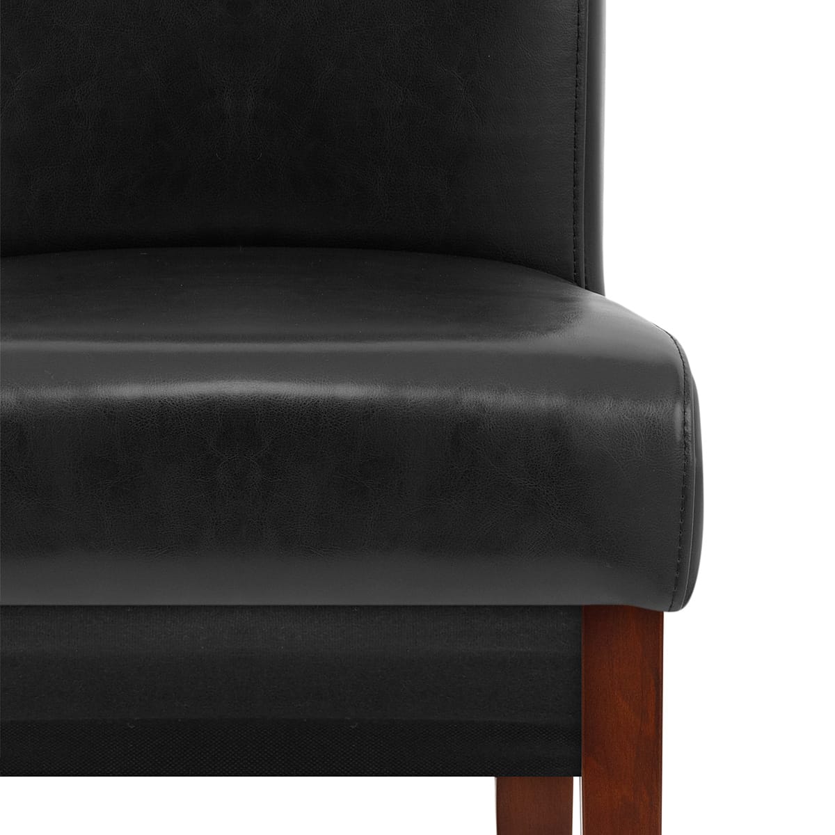 Silla Cuero Regenerado Madera - Carlo Nogal Negro