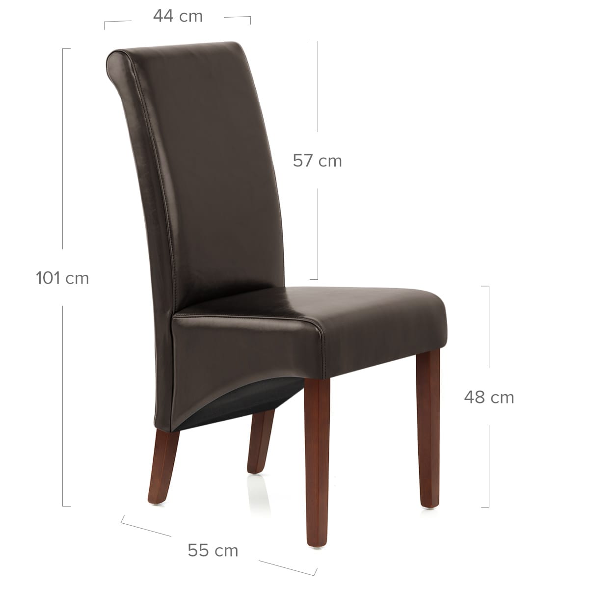 Silla Cuero Regenerado Madera - Carlo Nogal Marrón