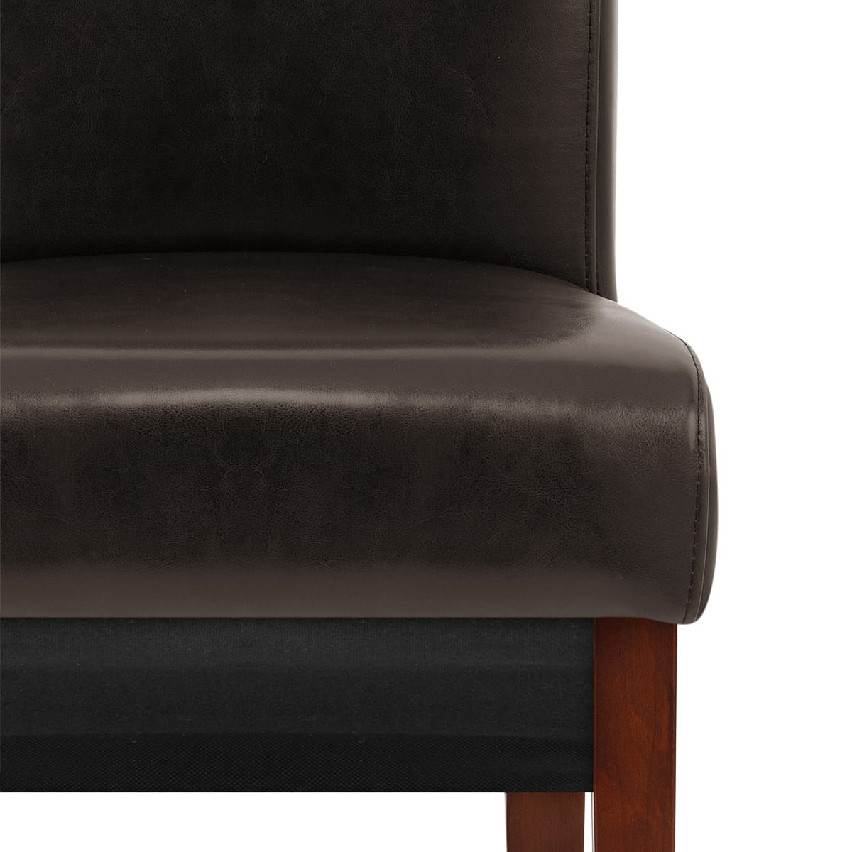 Silla Cuero Regenerado Madera - Carlo Nogal Marrón