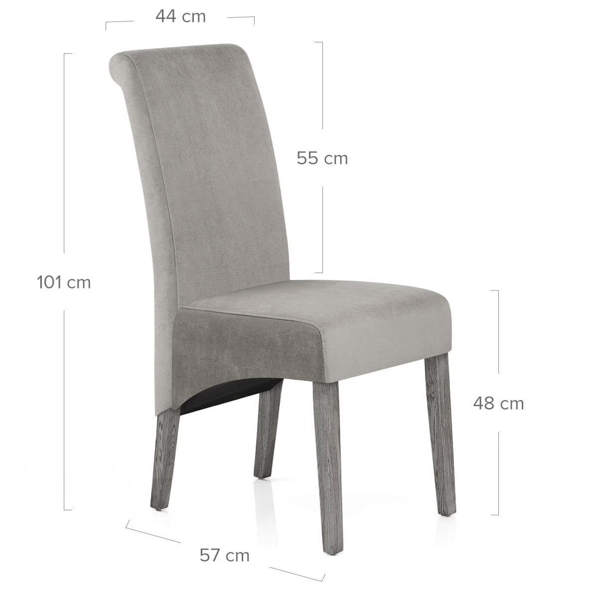 Silla Terciopelo Madera - Carlo Gris