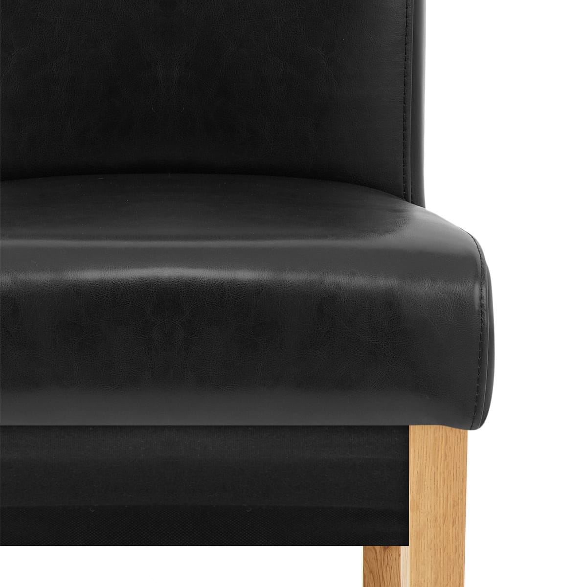 Silla Cuero Regenerado Madera - Carlo Roble Negro