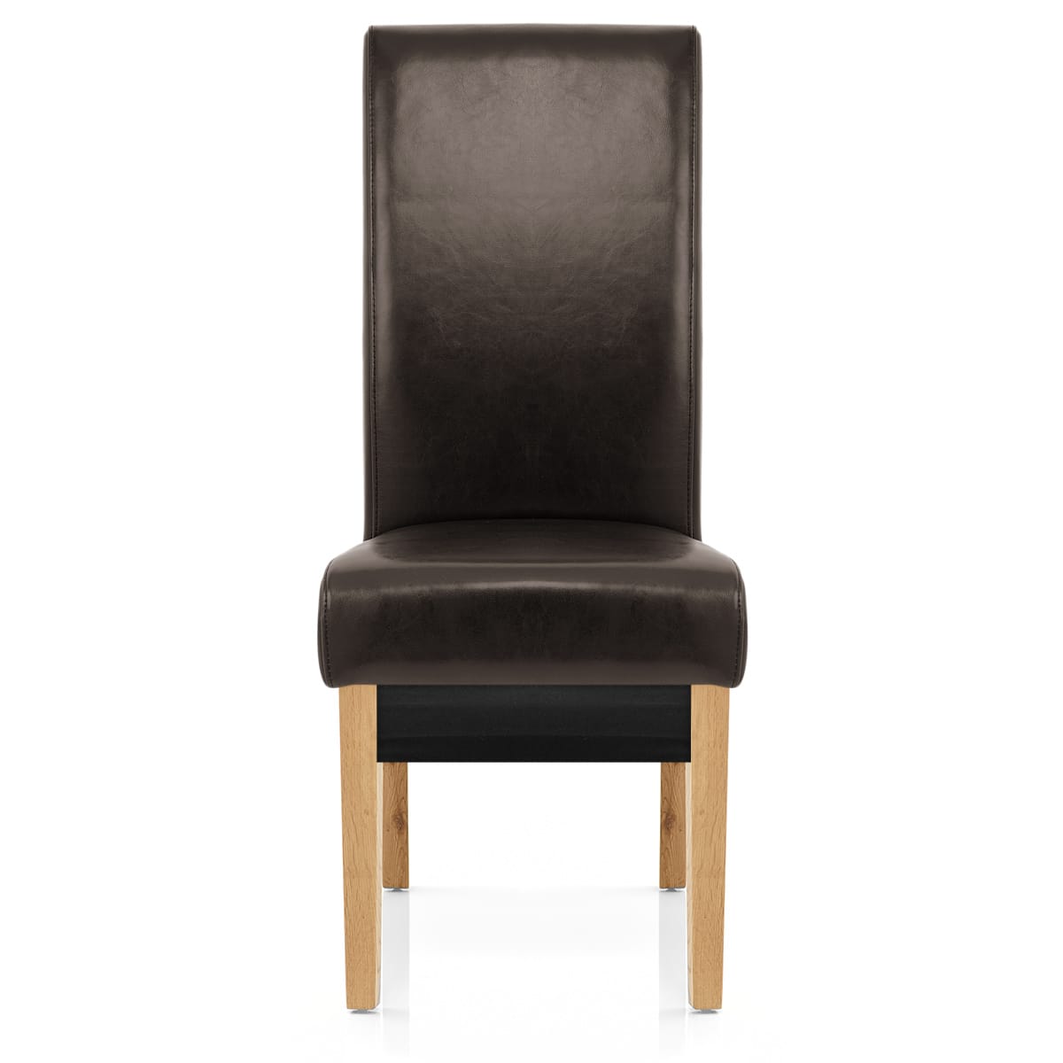 Silla Cuero Regenerado Madera - Carlo Roble Marrón