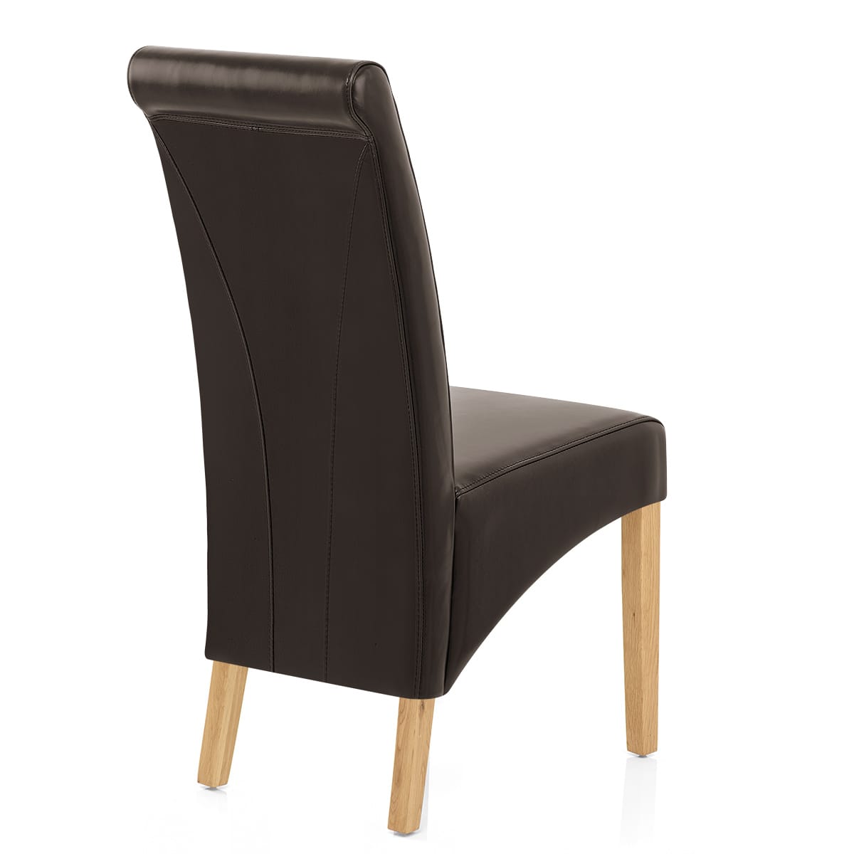 Silla Cuero Regenerado Madera - Carlo Roble Marrón