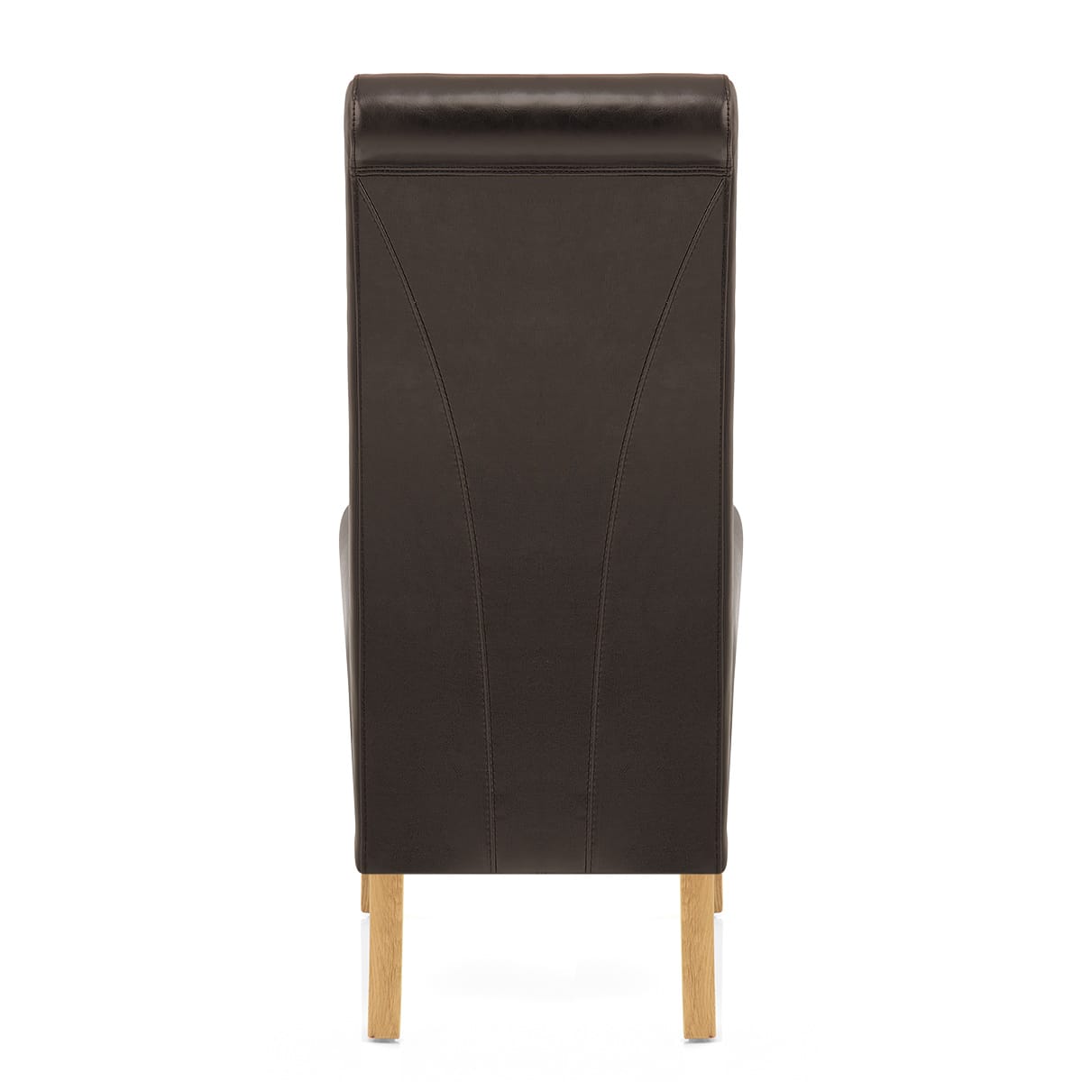 Silla Cuero Regenerado Madera - Carlo Roble Marrón