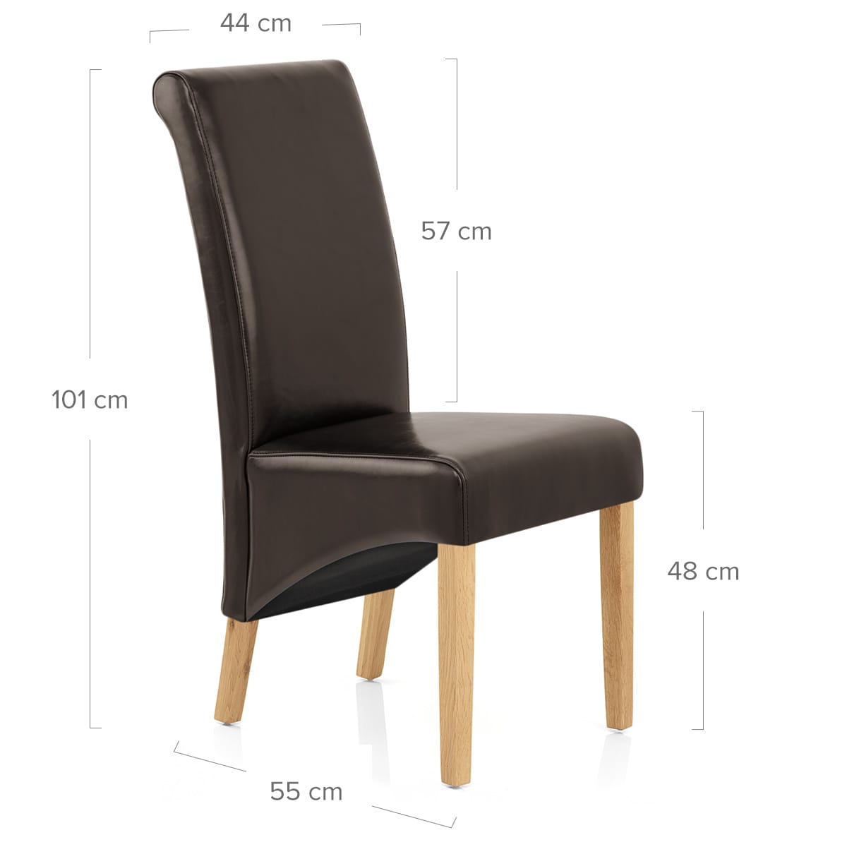Silla Cuero Regenerado Madera - Carlo Roble Marrón