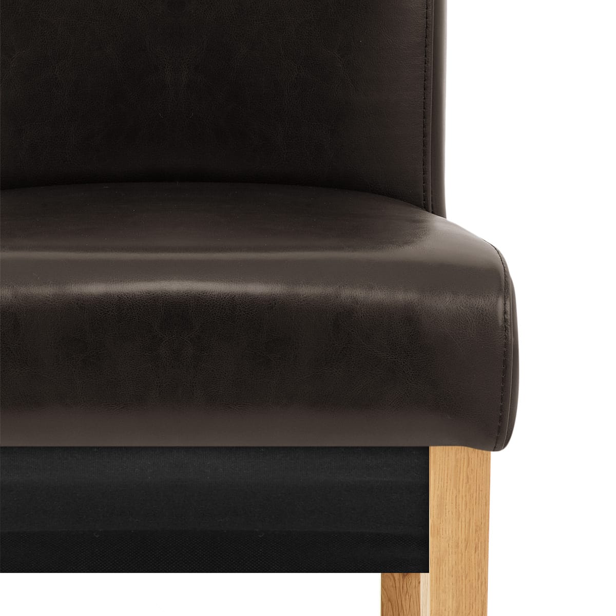 Silla Cuero Regenerado Madera - Carlo Roble Marrón